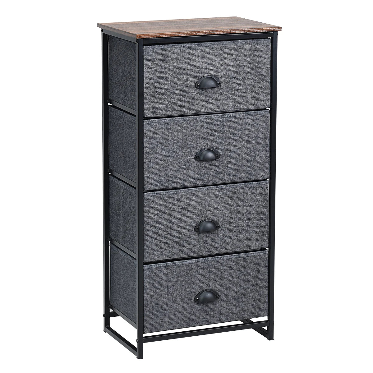 Chest Storage Tower Side Table Display Storage with 4 Drawers-Black