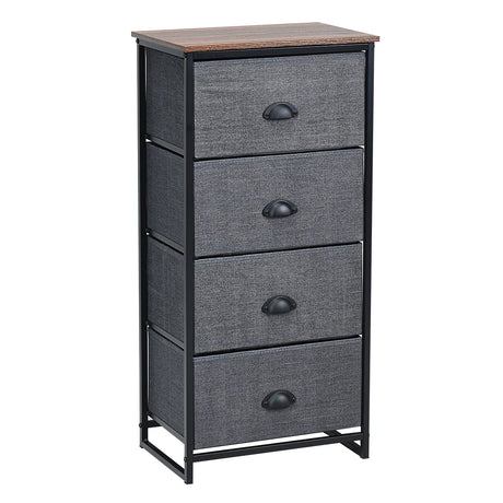 Chest Storage Tower Side Table Display Storage with 4 Drawers-Black