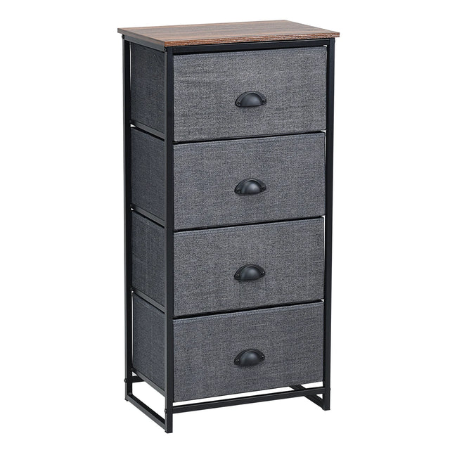 Chest Storage Tower Side Table Display Storage with 4 Drawers-Black