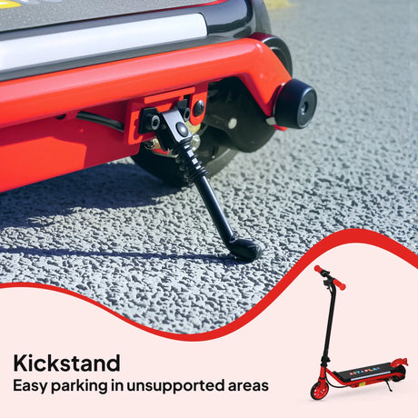 AIYAPLAY Electric Scooter for Kids Aged 6-14 Years, with Colourful Lights, Red