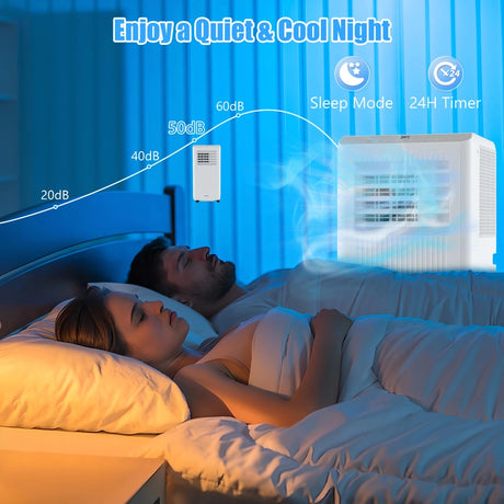 7000 BTU Portable Air Conditioner for Rooms up to 250m2-White