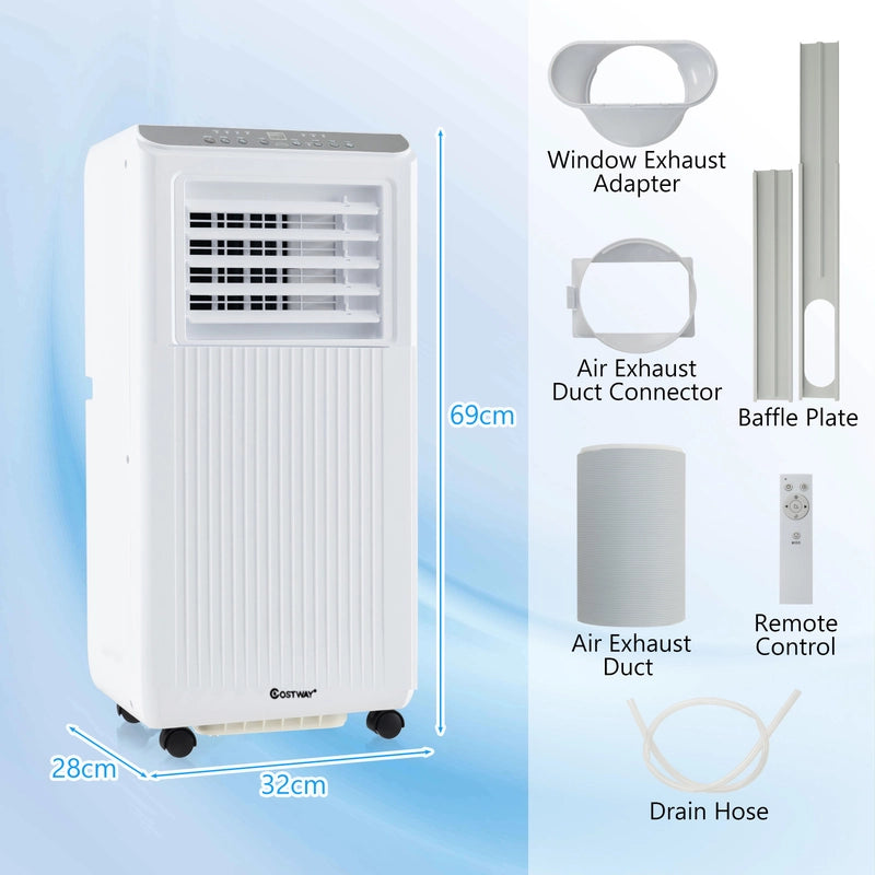 7000 BTU Portable Air Conditioner for Rooms up to 250m2-White