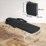 HOMCOM Portable Massage Table, 3 Section Adjustable Beauty Bed, Foldable Massage Bed with Face Hole, Recliner Chair with Removable Headrest and Armrests for Spa, Lash, Tattoo, Black