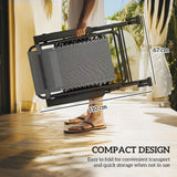 Outsunny Garden Rocking Chair Folding Recliner Outdoor Adjustable Sun Lounger Rocker Zero-Gravity Seat with Headrest Side Holder Patio Deck - Grey