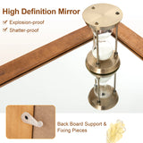 40 Inch x 26 Inch Rectangle Barn Door Style Wall Mounted Mirror with Solid Wood Frame and Metal Bracket-Brown