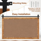 40 Inch x 26 Inch Rectangle Barn Door Style Wall Mounted Mirror with Solid Wood Frame and Metal Bracket-Brown