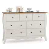 Farmhouse Dresser for Bedroom with 3 Folding Fabric Drawers-Grey