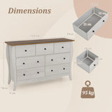 Farmhouse Dresser for Bedroom with 3 Folding Fabric Drawers-Grey
