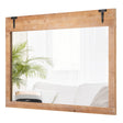 Farmhouse Wall Mirror with Wood Frame for Vertical Horizontal Hanging-Natural