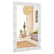 Farmhouse Wall Mirror Rubber Wood Rustic Style Wall Mirror-White