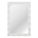 Farmhouse Wall Mirror Rubber Wood Rustic Style Wall Mirror-White