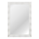 Farmhouse Wall Mirror Rubber Wood Rustic Style Wall Mirror-White