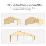 Outsunny 6x3 m Party Tent Gazebo Marquee Outdoor Patio Canopy Shelter with Windows and Side Panels, Green