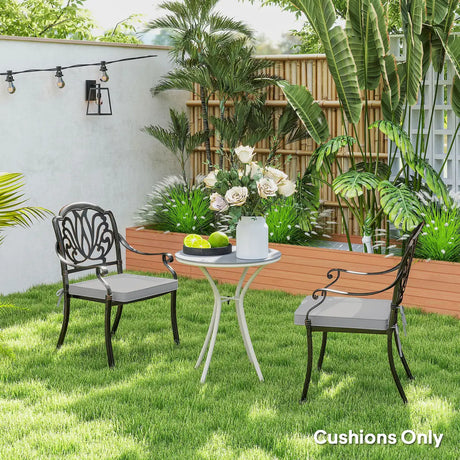 Outsunny Set of Two 45 x 45cm Garden Seat Cushions - Light Grey