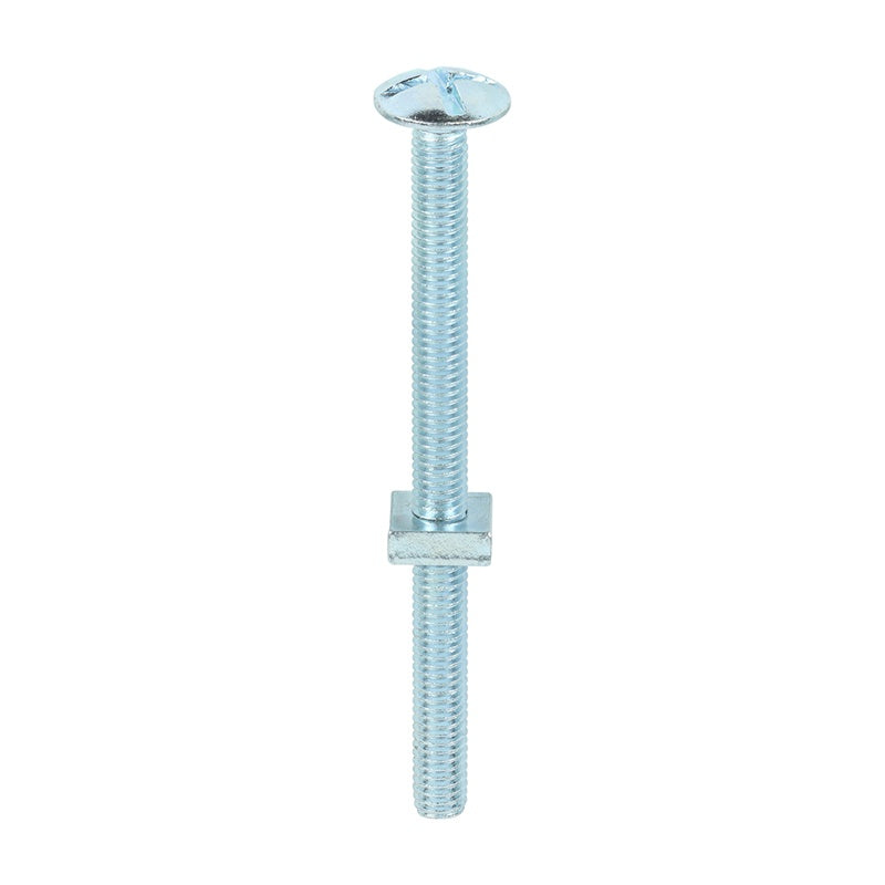 100 x TIMCO Roofing Bolts & Square Nuts Silver - M6 x 80