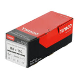 50 x TIMCO Roofing Bolts & Square Nuts Silver - M8 x 160