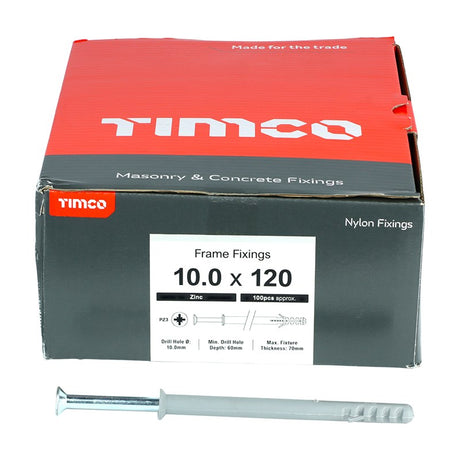 100 x TIMCO Nylon Frame Fixings - 10.0 x 120