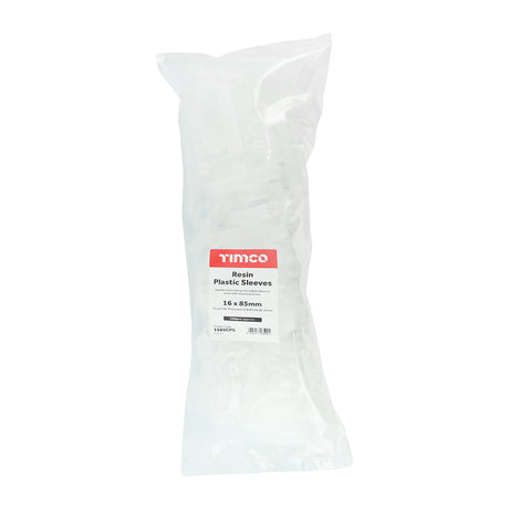 100 x TIMCO Chemical Anchor Resin Plastic Sleeves - 16 x 85