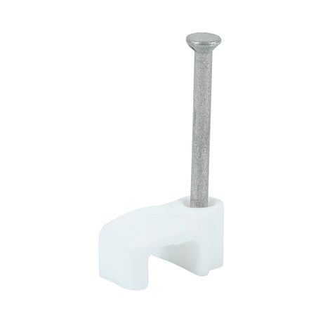 100 x TIMCO Flat Cable Clips White - To fit 1.0mm