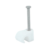 100 x TIMCO Round Cable Clips White - To fit 3.5mm