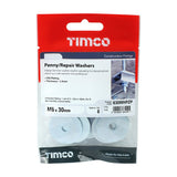 8 x TIMCO Penny / Repair Washers DIN9054 Silver - M6 x 30