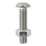 8 x TIMCO Button Socket Screws ISO7380 A2 Stainless Steel - M6 x 12