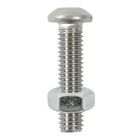 6 x TIMCO Button Socket Screws ISO7380 A2 Stainless Steel - M6 x 25