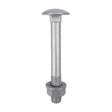 10 x TIMCO Carriage Bolts DIN603, Hex Full Nuts DIN934 & Form A DIN125-A Washer Exterior Silver - M6 x 50