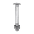 10 x TIMCO Carriage Bolts DIN603, Hex Full Nuts DIN934 & Form A DIN125-A Washer Exterior Silver - M10 x 100