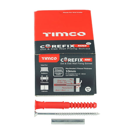 24 x TIMCO Corefix 100 Dot & Dab Wall Fixing - 5.0 x 100