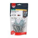 12 x TIMCO Coach Screws Hex Head Silver  - 8.0 x 100