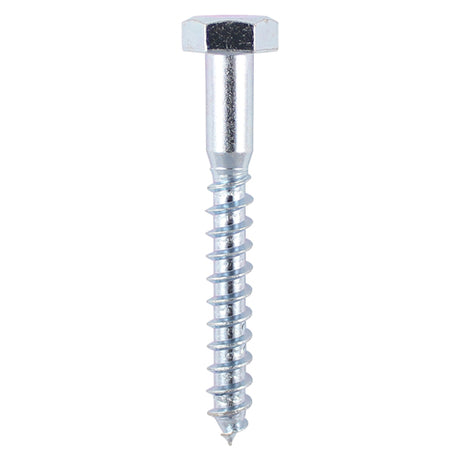 10 x TIMCO Coach Screws Hex Head Silver  - 6.0 x 100