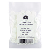 100 x TIMCO Concrete Screw Cover Caps Light White - WHITE