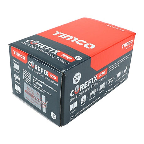 24 x TIMCO Corefix 100 Dot & Dab Wall Fixing - 5.0 x 100