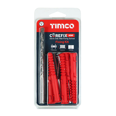 6 x TIMCO Corefix  Radiator & Boiler Dot & Dab Wall Fixing - 5.0 x 100