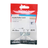 Pair of - TIMCO Double Roller Catches Zinc - 28 x 32 x 1