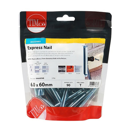 90 x TIMCO Express Nails Silver - 6.0 x 60