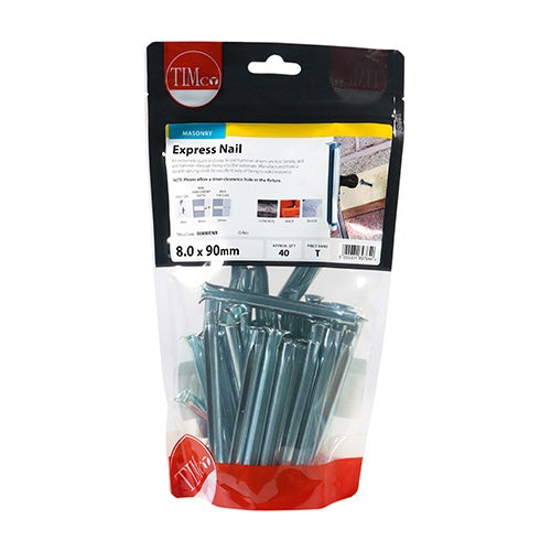 45 x TIMCO Express Nails Silver - 8.0 x 90