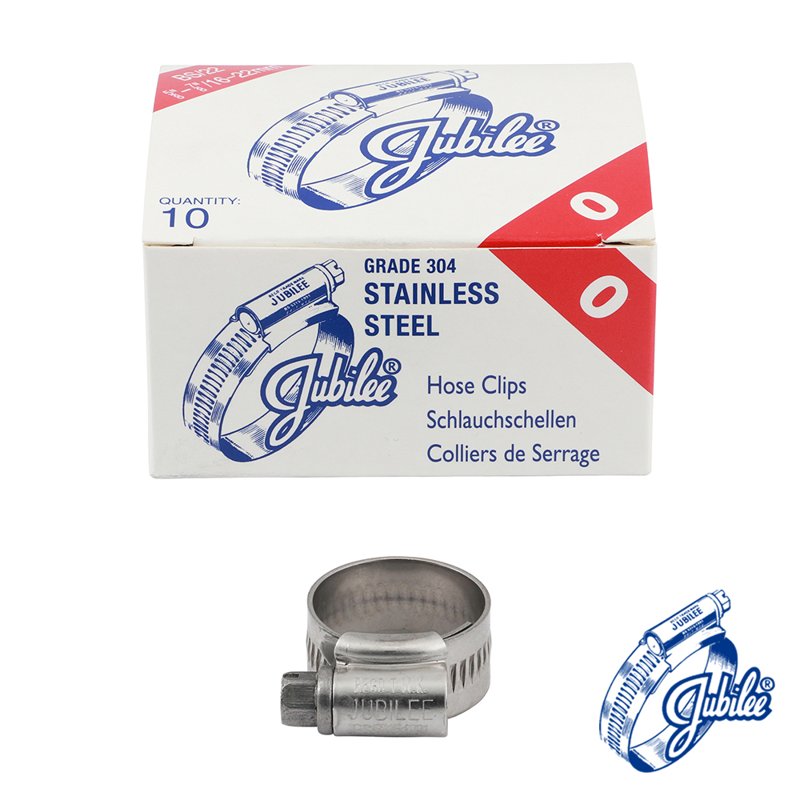 10 x Jubilee Clip Stainless Steel 16-22mm