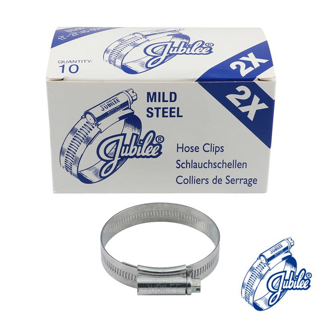 10 x Jubilee Clip Mild Steel 45-60mm