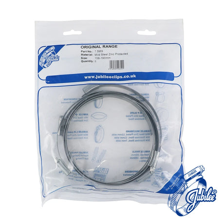 5 x Jubilee Clip Mild Steel 158-190mm