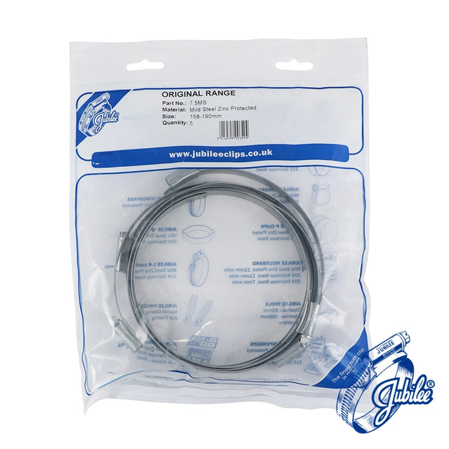 5 x Jubilee Clip Mild Steel 158-190mm