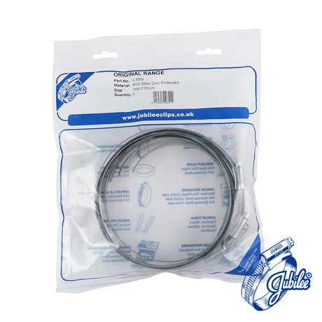 5 x Jubilee Clip Mild Steel 184-216mm