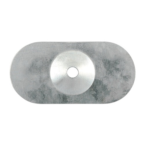 50 x TIMCO Oval Metal Insulation Stress Plate Silver - 82 x 40