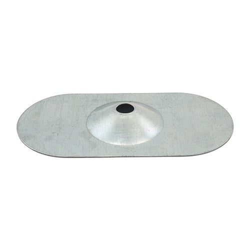 50 x TIMCO Oval Metal Insulation Stress Plate Silver - 82 x 40