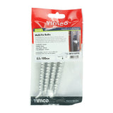 4 x TIMCO Multi-Fix Bolts Hex Head Exterior Silver - 8.0 x 100