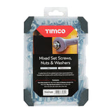 TIMCO Set Screws Nuts Washers Zinc Mixed Tray - 199pcs