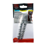 Pair of - TIMCO Multi-Fix Bolts Hex Head Exterior Silver - 12.0 x 100