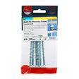 6 x TIMCO Masonry Screws Countersunk Silver - 6.0 x 100