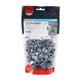 130 x TIMCO Nylon Insert Nuts Type P DIN982 Silver - M10